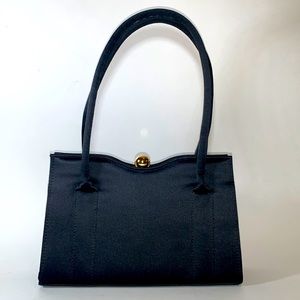 Vintage Carla Marchi Black satin evening purse